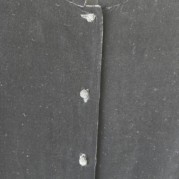 VTG Gap Velvet Tunic Top Women Sz L Black Button Up Long Sleeve Y2k 90s - Picture 5 of 10